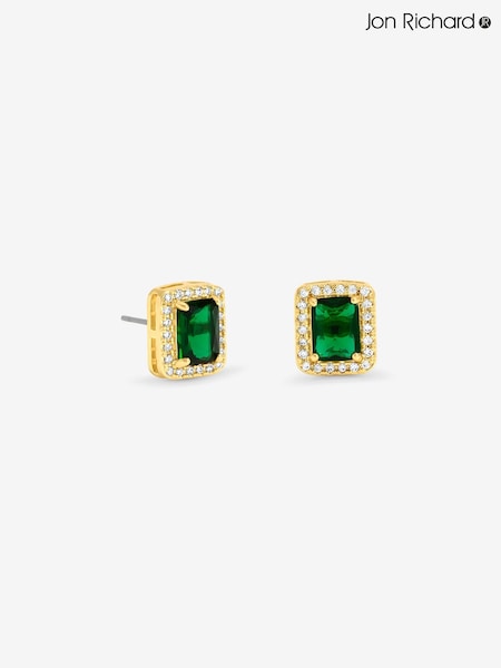 Gold Tone - Jon Richard Plated And Emerald Perfume Bottle Earrings