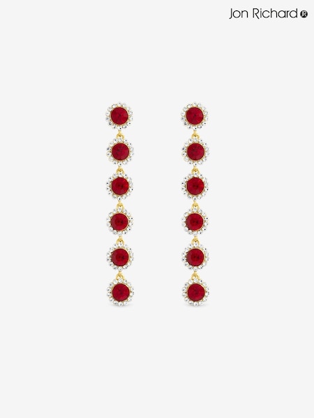 Gold Tone - Jon Richard And Ruby Linear Drop Earrings