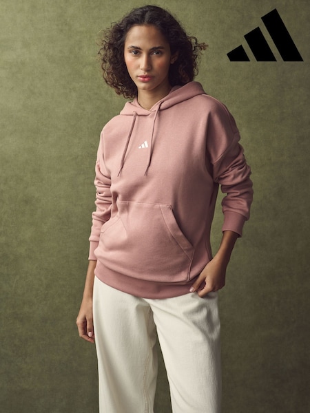 adidas Pink Small Logo Hoodie (E62219) | 188 QAR
