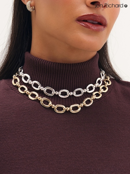 Gold - Jon Richard Plated Open Link Necklace