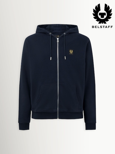 Blue - Regular Belstaff Full Zip Hoodie