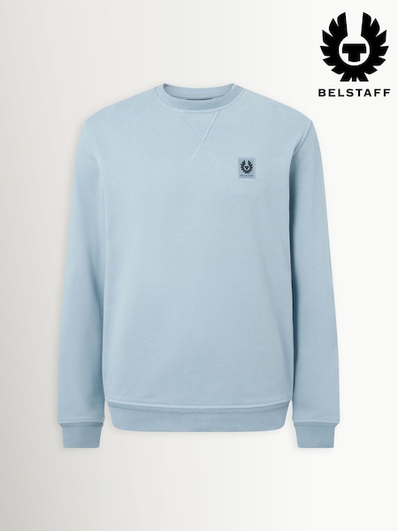 أزرق - Regular Belstaff Cotton Sweatshirt