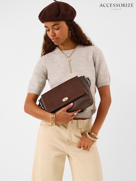 Braun - Accessorize Twist-lock Cross-body Bag