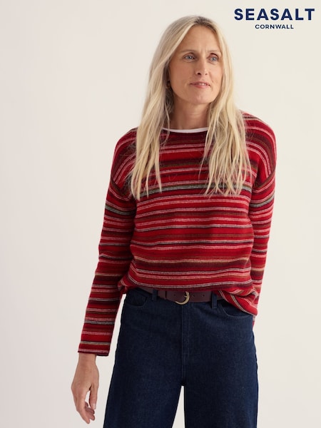 Red - Seasalt Cornwall Fruity Striped Jumper