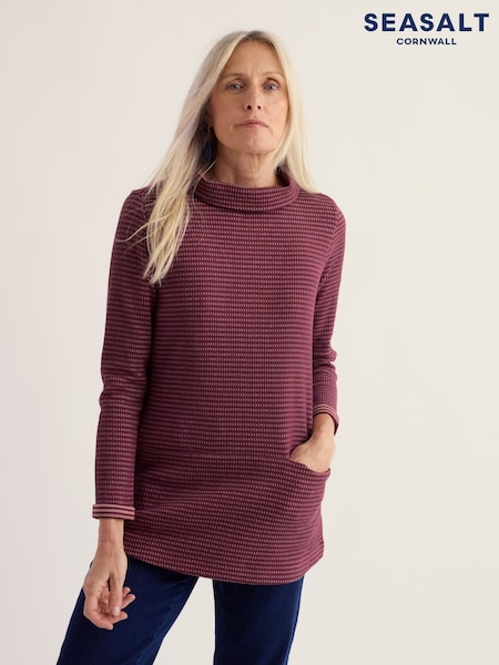 Purple - Seasalt Cornwall Mawgan Porth Jacquard Jersey Tunic