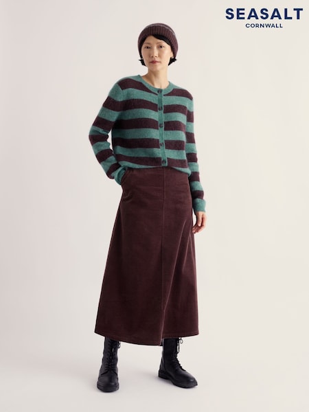 Brown - Seasalt Cornwall Window Wren Cord Midi Skirt