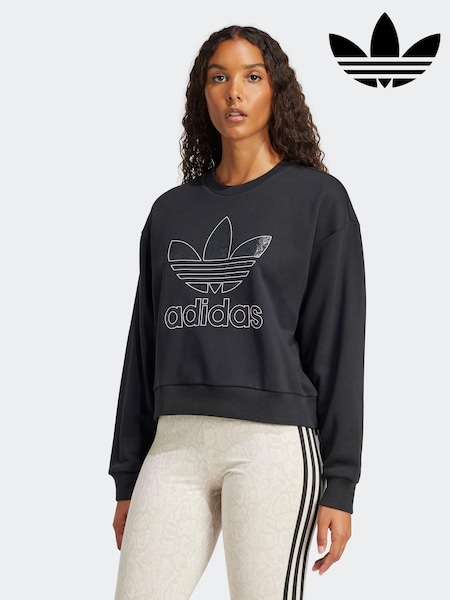 Negro - adidas originals Snake Print 100% Cotton Sweatshirt (E62395) | 85 €