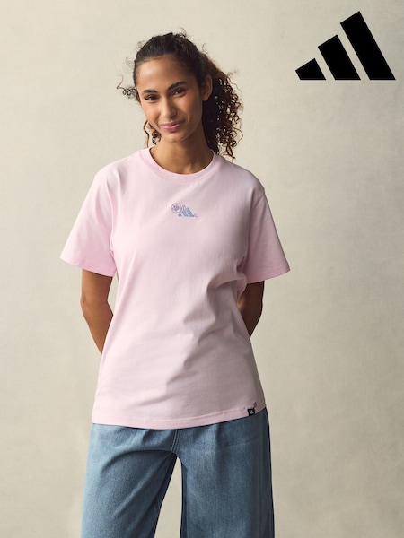 adidas Pink Lougne Mini Graphic T-Shirt (E62401) | R$ 225