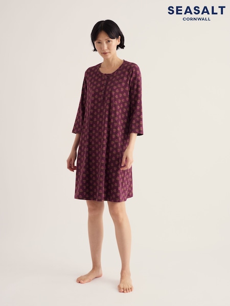 Purple - Seasalt Cornwall Star Chart Jersey Nightdress