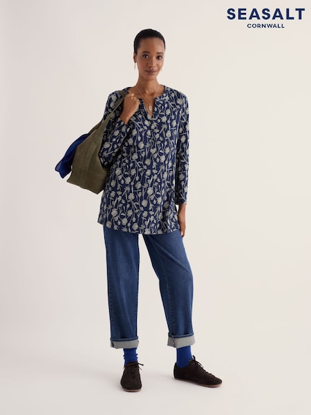 Blue - Seasalt Cornwall Moon Window A-line Tunic