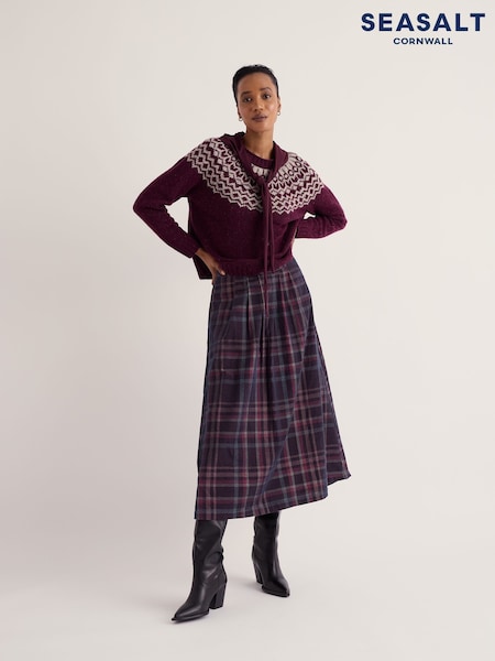 Purple - Seasalt Cornwall Day Dream Cord Midi Skirt
