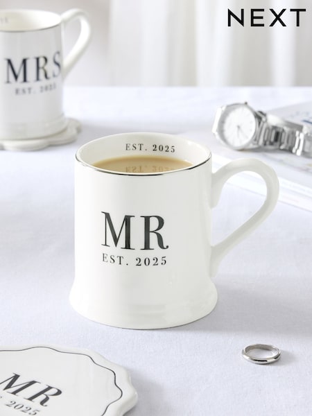 Black/White Est in 2025 Wedding MR Mug (E62479) | $10