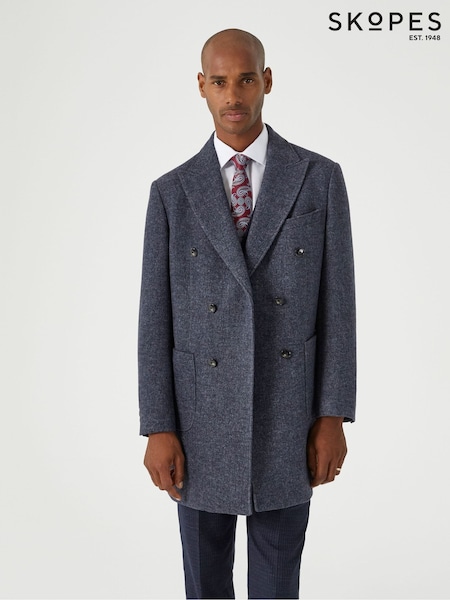 Grey - Regular Skopes Edgley Double Breasted Overcoat
