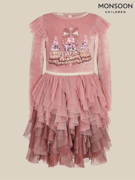 Rosa - Monsoon Sequin Christmas Tree Velvet Disco Dress