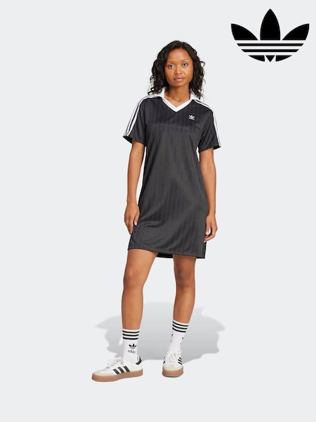 adidas Originals Black V-Neck Short Sleeve Dress (E62744) | €60