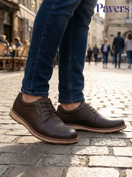 Brown - Regular Pavers Casual Lace Up Shoes