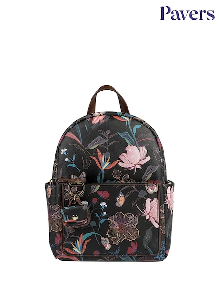 Black - Pavers Floral Rucksack