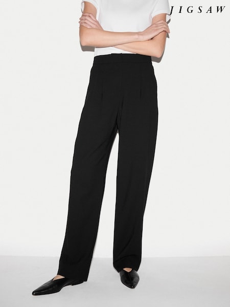 Black - Jigsaw Chaplin Fluid Twill Trousers