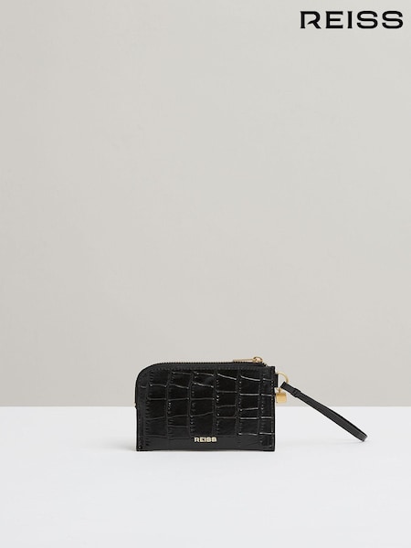 Reiss Black Gloria Leather Coin Purse (E62924) | €74