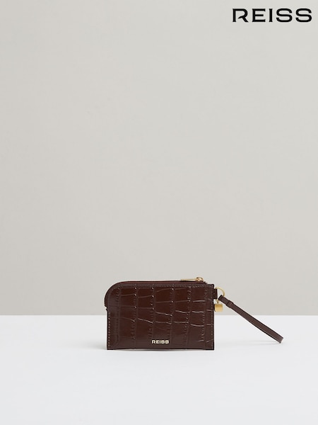 Reiss Oxblood Gloria Leather Coin Purse (E62929) | AED346