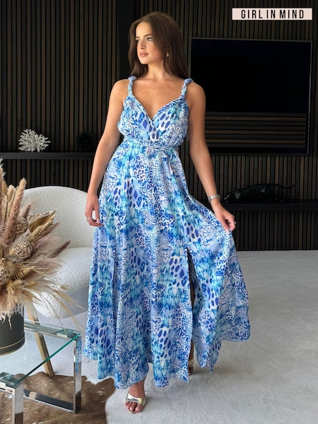 Albastru - Girl In Mind Roma Animal Rochie lungă (E62957) | 186 LEI
