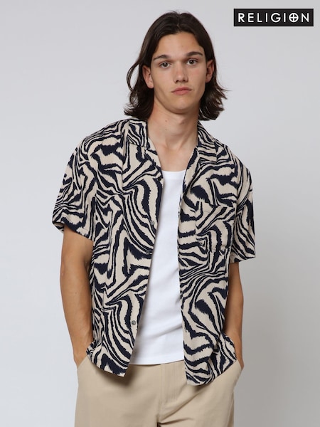 Religion Black Zebra Shirt (E62988) | €40