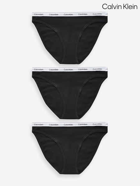 Calvin Klein Black Bikini Briefs 3 Pack (E63008) | AED116