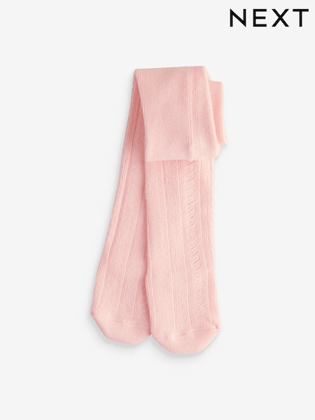Pink Textured Baby Tights (E63024) | R$ 50