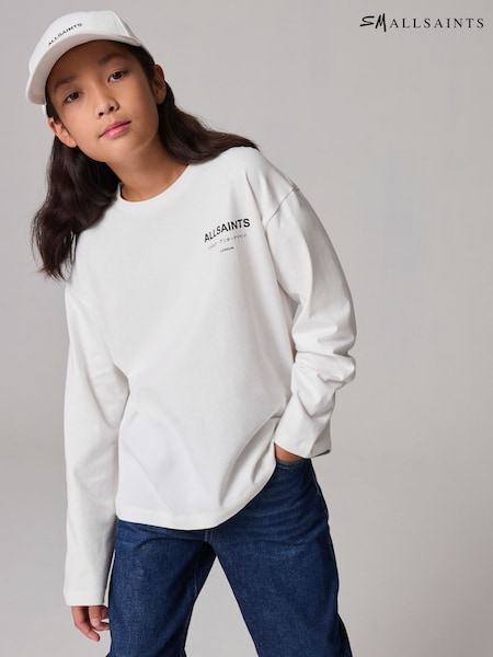 smALLSAINTS White Oversized 100% Cotton Underground Long Sleeve Crew T-Shirt (E63179) | €33 - €38