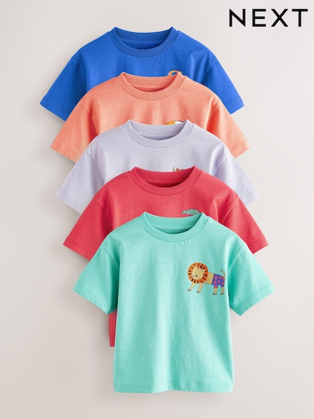 Multicolor - Short Sleeve T-Shirts 5 Pack (3mths-7yrs) (E63187) | 28 € - 33 €