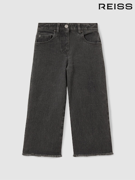 Reiss Grey Grayson 13-14 yrs Wide Leg Frayed Jeans (E63232) | €88