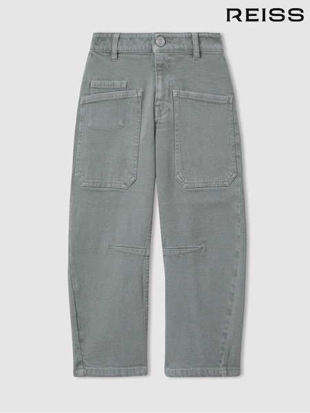 Reiss Khaki Nora 13-14 yrs Barrel Leg Cargo Trousers (E63235) | €45