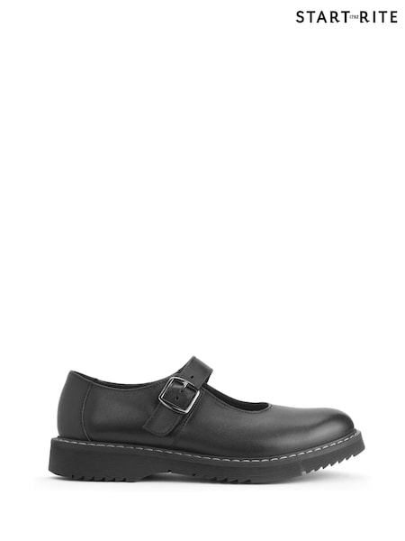Start-Rite Embrace Chunky Mary Jane Leather School Black Shoes (E63368) | €88