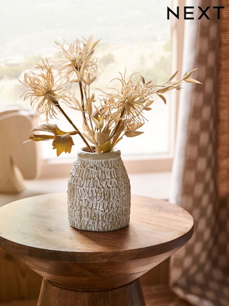 Artificial Wild Thistle Arrangement in Textured Ceramic Pot (E63447) | NT$790