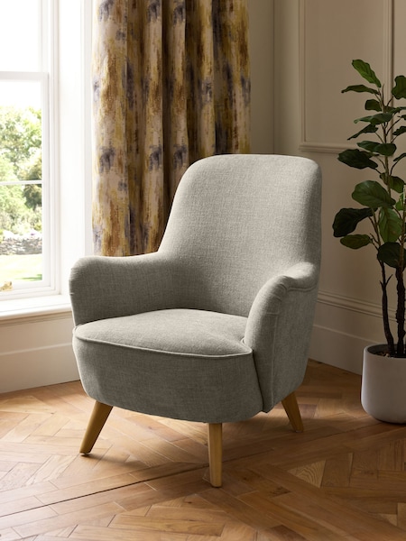 Brushed Weave Light Grey Larson Highback Armchair (E63507) | €460