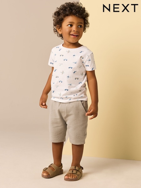 Valkoinen - Transport All-over Print T-shirt & Shorts Set (3mths-7yrs) (E63605) | €17 - €23