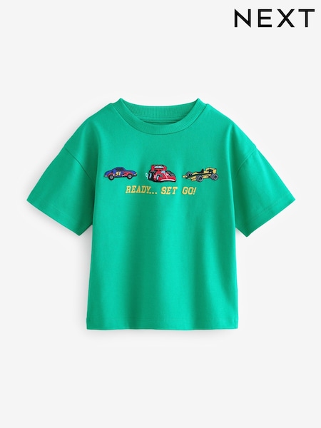Vihreä - Short Sleeve Transport T-shirt (3mths-7yrs) (E63783) | €9 - €12