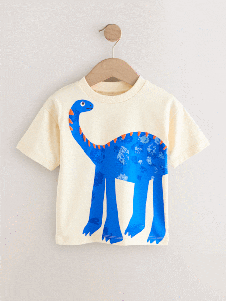 Ecru - Short Sleeve Back Print T-shirt (3mths-7yrs) (E63787) | €8 - €11