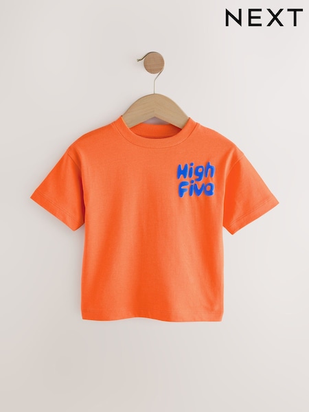 برتقالي - Simple Short Sleeve T-Shirt (3mths-7yrs) (E63795) | ‏17 ر.ق. - ‏27 ر.ق.