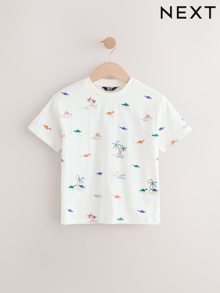 білий All Over Embroidery - Футболка коротким рукавом та аплікацією (вік: 3 міс. – 7 років) (E63799) | 329 грн - 412 грн