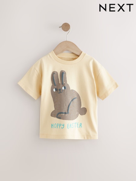 Yellow Bunny Easter Short Sleeve T-Shirt (3mths-7yrs) (E63803) | R$ 50 - R$ 70