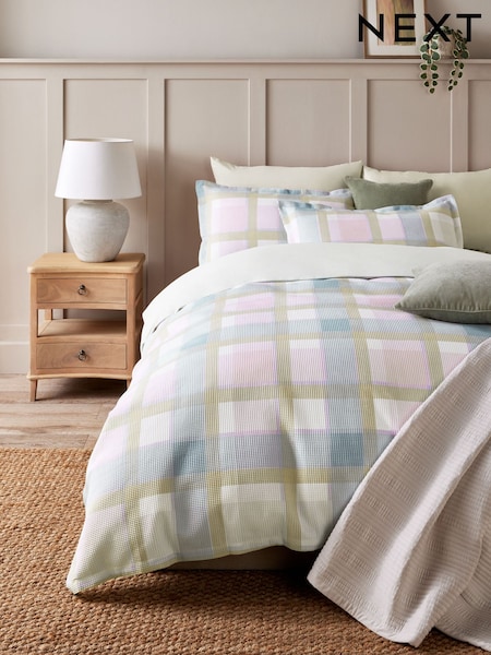 Waffle Duvet Cover and Pillowcase Set (E63821) | €39 - €73