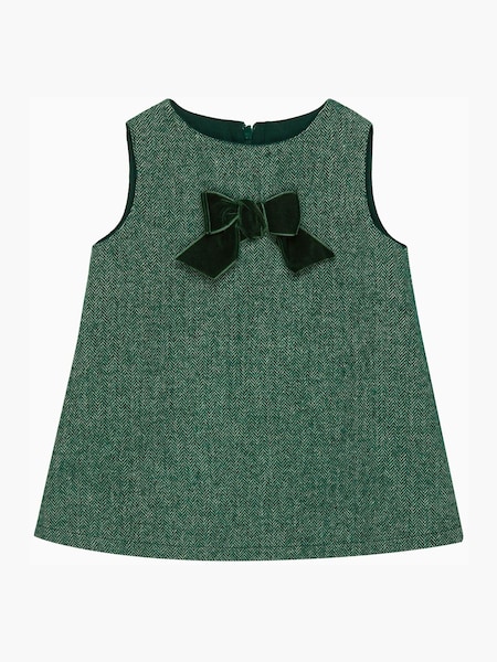 Vihreä - Trotters London Little Herringbone Georgina Bow Dress (E63885) | €85