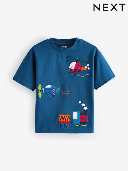 أزرق/أزرق داكن - Short Sleeve Transport T-Shirt (3mths-7yrs) (E63899) | ‏38 د.إ.‏ - ‏ 48‏ د.إ.