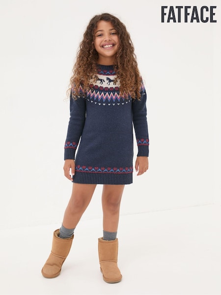 FatFace Multi Fairisle Pattern Horse Knitted Dress (E63933) | €21