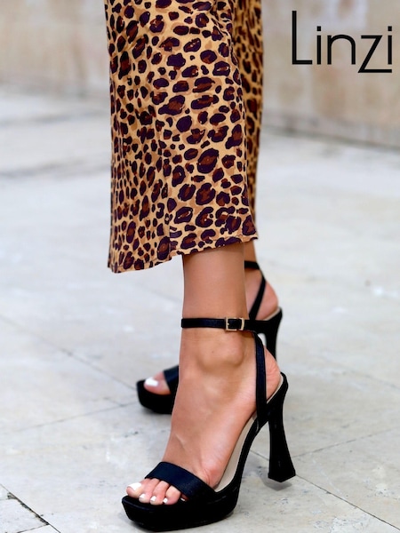 Linzi Black Haisley Platform Heel Sandals (E63957) | 173 QAR