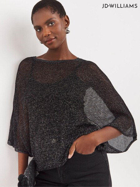 JD Williams Sparkle Mesh Tie Neck Top (E64049) | 133 LEI