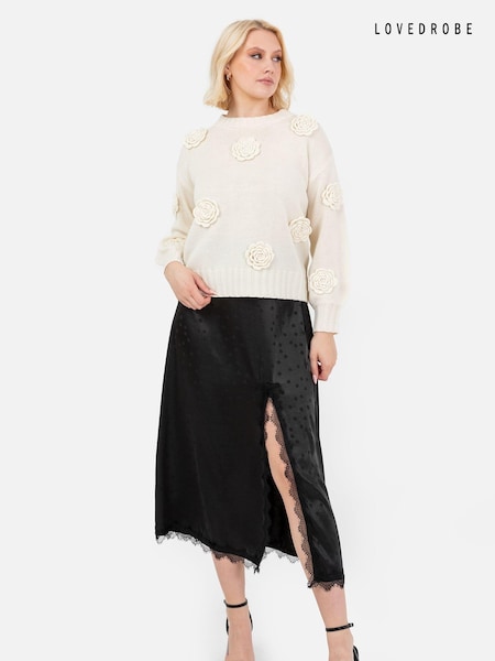 Blush - Lovedrobe Pullover mit Zopfmuster und Applikationen (E64076) | 33 €