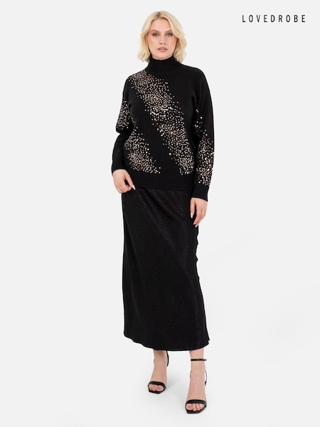 Lovedrobe Sequin Embellished Black Jumper (E64082) | 178 LEI
