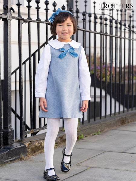 Trotters London Herringbone Georgina Bow Dress (E64144) | €82 - €90